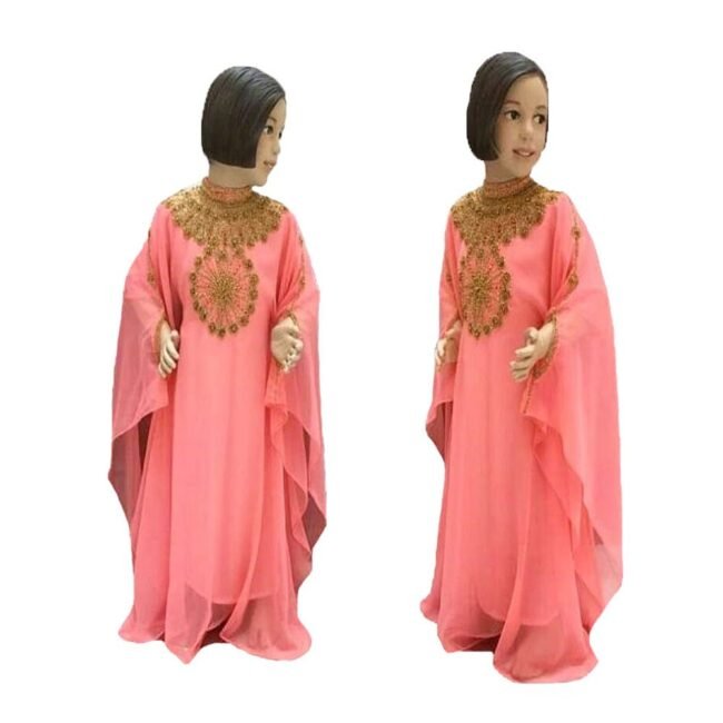 Stylish Pitch Dress Evening Wedding Kids Abaya