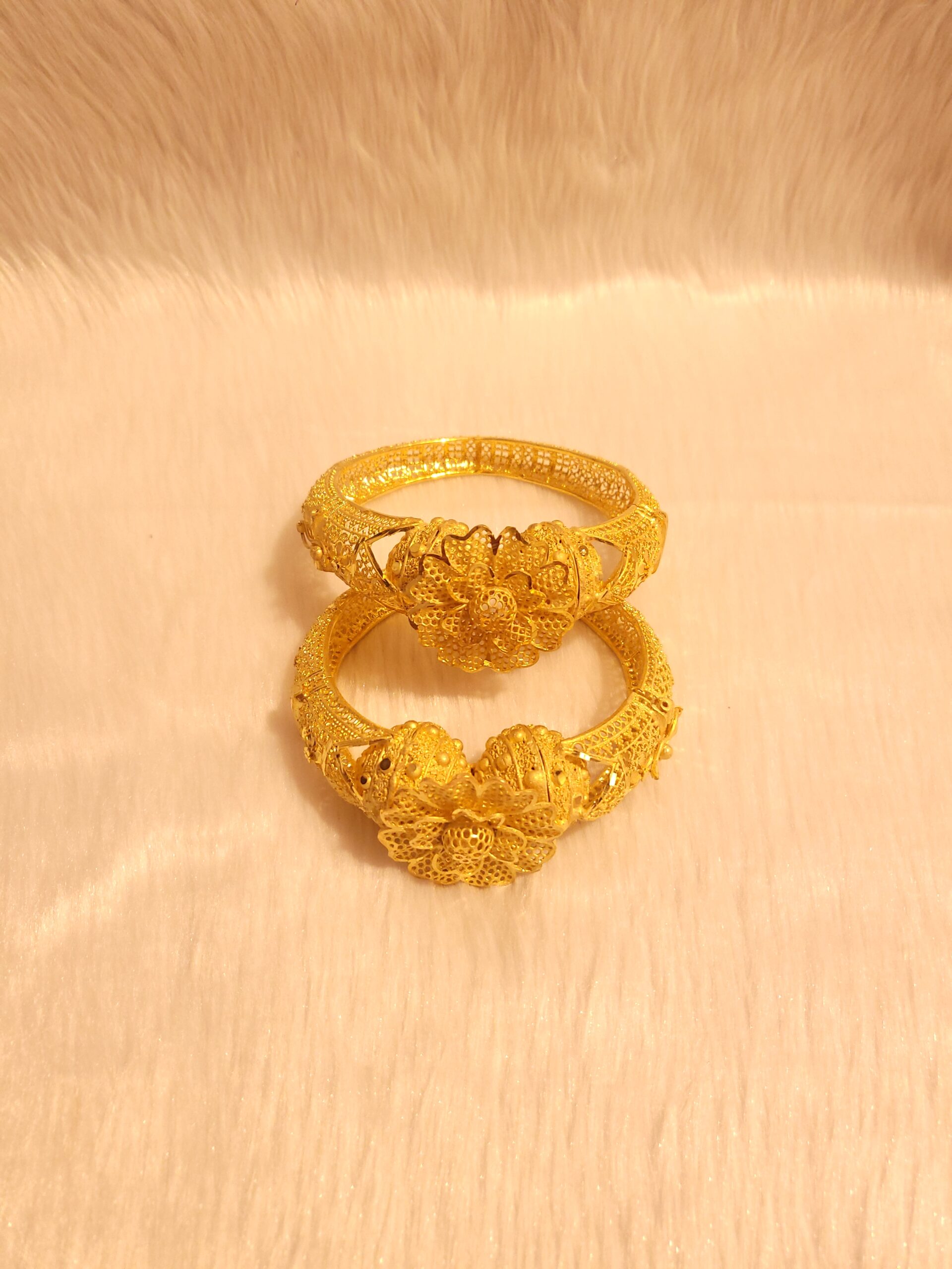 BR1998-2.6 Size Two Gram Gold Bangles Meenakari Design Enamel Pattern  Bridal Collection