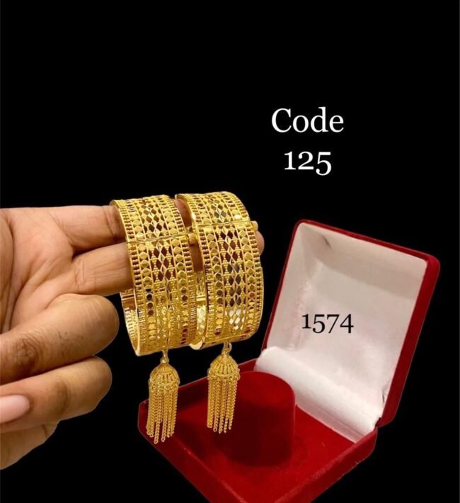 Fabulous African Designer 2% Gold Plated Bangle Set For Women