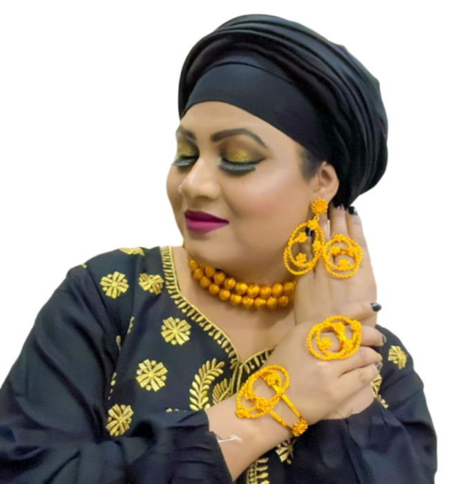 African Bijoux Stylish Party Wear Galum Necklace Bangle Earring Set