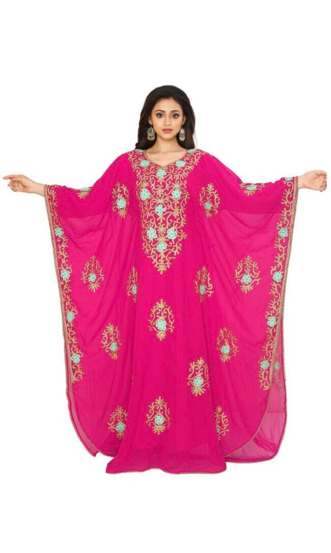 Dubai Designer Fuchsia Color Stylish Abaya for African Women