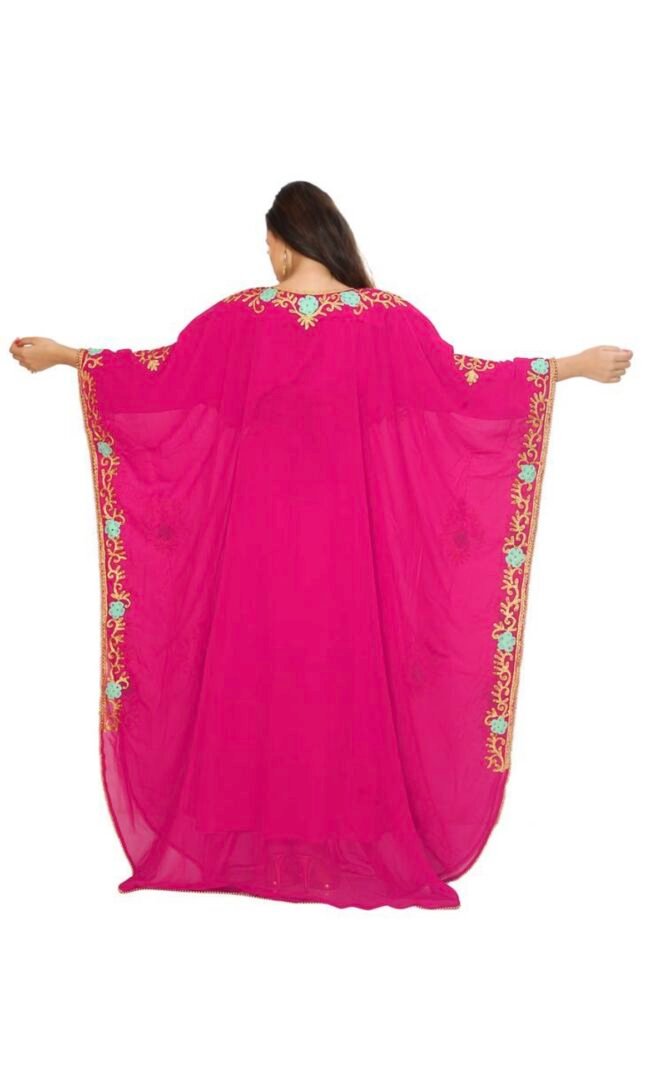 Dubai Designer Fuchsia Color Stylish Abaya for African Women