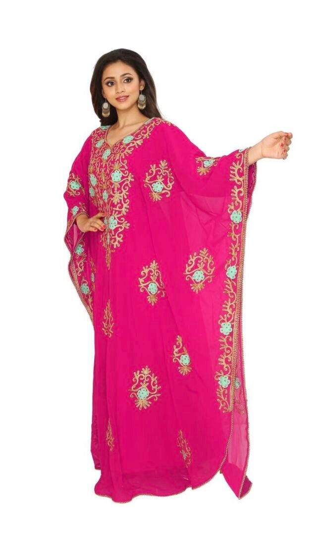 Dubai Designer Fuchsia Color Stylish Abaya for African Women