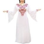 Chiffon abaya fabric with Zari Beads work