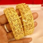 Stylish African Designer Net Designer Golden Plated Bangle
