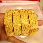 African Designer Party Wear Golden Plated Bangle
