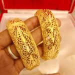 2021 New Stylish African Designer Golden Plated Bangle Set For Women