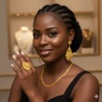 African Women's Chain Gold Necklace Set