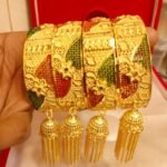 New Stylish African Designer Golden Plated Bangle 4 Set For Women