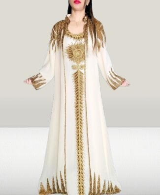 Latest Designer Half White Color Stylish Abaya for African Women