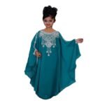 Dubai Silver Beaded Hand Work African Kaftan For Kids