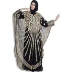 Shining Kaftan With Golden Embroidery Work