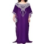 Long Pattern Zari Handwork Abaya