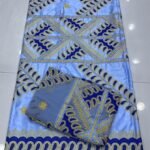 Big Offer Getzner Bazin Dress Sky Blue Color For African Women D.N- 1960