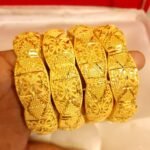 New Stylish African Designer 2 Gram Golden Plated Bangle Set