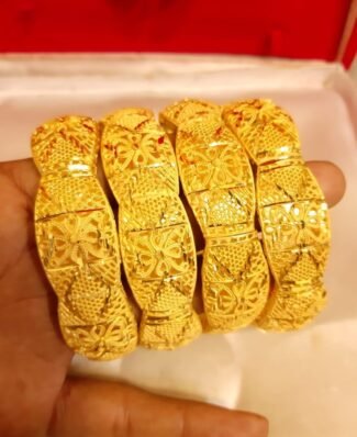 New Stylish African Designer 2 Gram Golden Plated Bangle Set