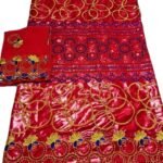 New Dubai Beautiful Red Bazin Party Wear For Women