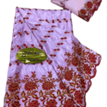 New Latest Peach African Bazin For Women.