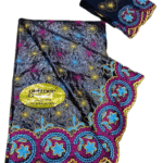 New Latest Turquoise Blue African Bazin.