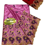 Latest Trending Pink Party Wear Bazin For Women.