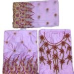 Beautifull White Partywear Handwork Bazin.