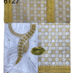 Beautifull White Bazin with Full Gold Handwork.