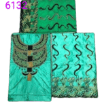 New Trending Sky Blue Party Wear Bazin With Handwork.