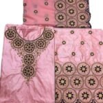 New Trending Pink Party Wear Bazin For Women.