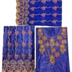 New Latest Blue African Bazin For Women.