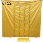 African Yellow Gold Party Wear Bazin For Women