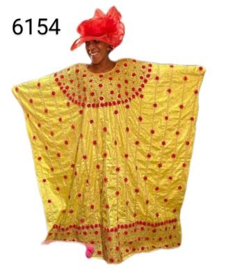 New Trending Yellow Party Wear Bazin.