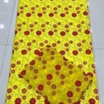 Beautiful Getzner Bazin Dress Yellow Color For African Women D.N- 1964