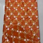 Beautiful Getzner Bazin Dress Orange Color For African Women D.N- 1961