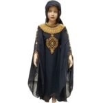 African Evening Dresses Crystal Beaded Long Sleeves Abaya Moroccan Kaftan