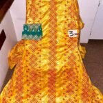 Beautiful Getzner Bazin Dress Mango Yellow Color For African Women D.N- 1968