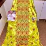 Beautiful Getzner Bazin Dress Yellow Color For African Women D.N- 1966