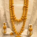 African 2 Gram Gold Long Jewellery Necklace with Earring Set