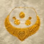 African Party Wear Designer 2 Gram Gold Long Necklace Set For Women