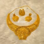 African Party Wear Designer 2 Gram Gold Plated Necklace Set For Women