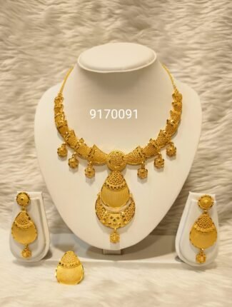 Beautiful 2 Gram Gold Latest Come Designer Necklace and Earrings Set For Women