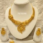 Beautiful 2 Gram Gold Latest Come Designer Necklace and Earrings Set For Women