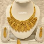 Beautiful 2 Gram Gold Latest Come Designer Necklace and Earrings Set For Women