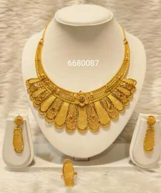 Beautiful 2 Gram Gold Latest Come Designer Necklace and Earrings Set For Women