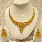 African Party Wear Designer 2 Gram Gold Long Necklace Set For Women