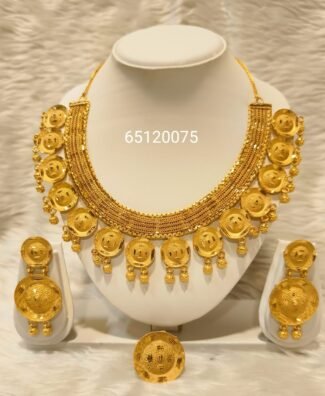 Beautiful Dubai Designer 2 Gram Gold Necklace Set For Women