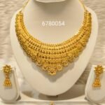 Beautiful Dubai Designer 2 Gram Gold Long Necklace Set For Women