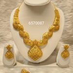 Beautiful Dubai Designer 2 Gram Gold Necklace Set For Women