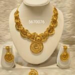 Beautiful Dubai Designer 2 Gram Gold Necklace Set For Women
