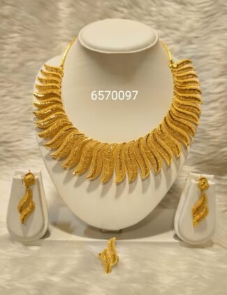 Beautiful Dubai Designer 2 Gram Gold Necklace Set For Women