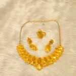 Beautiful Designer 2 Gram Gold Medium Necklace Set For Women